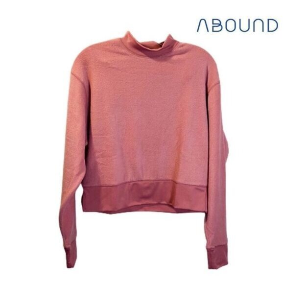 ABOUND Women's Mock Neck Fleece Pullover‎ Cropped Sweater NWT - Picture 3 of 8